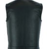 Leather Motorcycle Vest - Men's - Gun Pockets - Up To 12XL - No Collar - Big and Tall - AM9193-DS