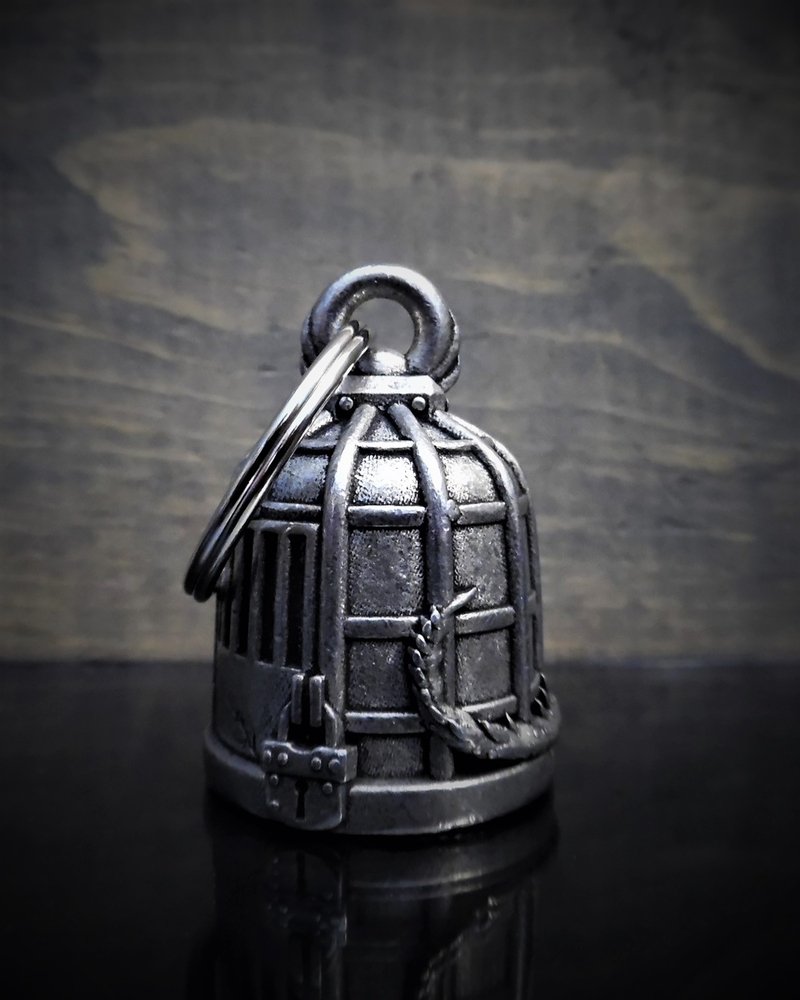 Caged Gremlin - Pewter - Motorcycle Ride Bell - Made In USA - SKU BB28-DS