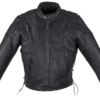 Leather Motorcycle Jacket - Men's - Racer - Gun Pockets - MJ711-DL