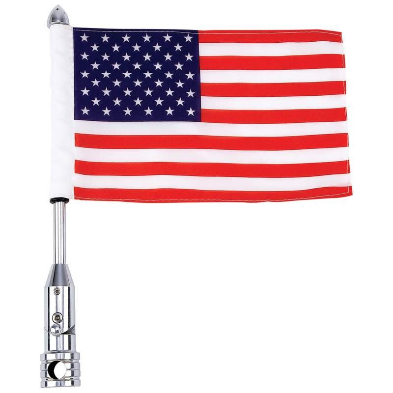 Motorcycle Flag Pole - American Flag - 13" - Accessories - BKFLAGPL-BN