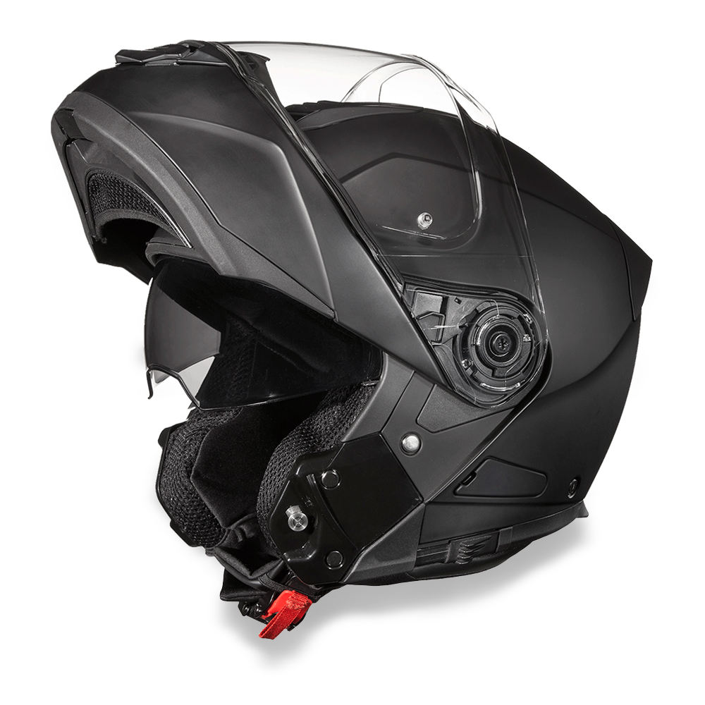 DOT Motorcycle Helmet - Modular - Dull Black - Full Face - MG1-B-DH