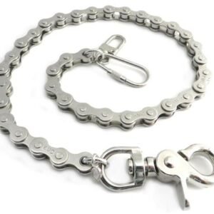 18" - Key Leash Chain - Wallet Chain - Nickle Plated Steel - Bike Chain - NC320-18-DS