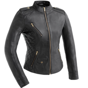 Madelin - Women's Fashion Leather Jacket - Diamond Quilted Accents - WBL1725-FM