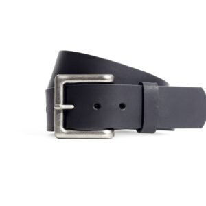 Men's Biker Leather Belt - Black Leather Belt - FIMB16001-FM