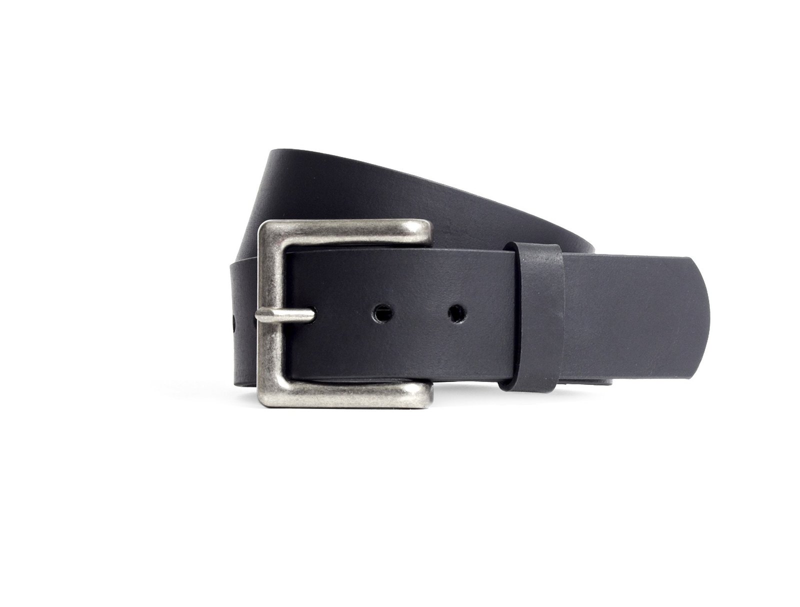 Men's Biker Leather Belt - Black Leather Belt - FIMB16001-FM