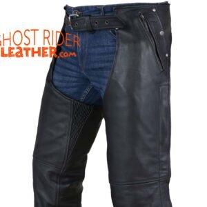 Leather Chaps - Men's or Women's - Removable Liner - Premium Naked Leather - C4334-11-DL