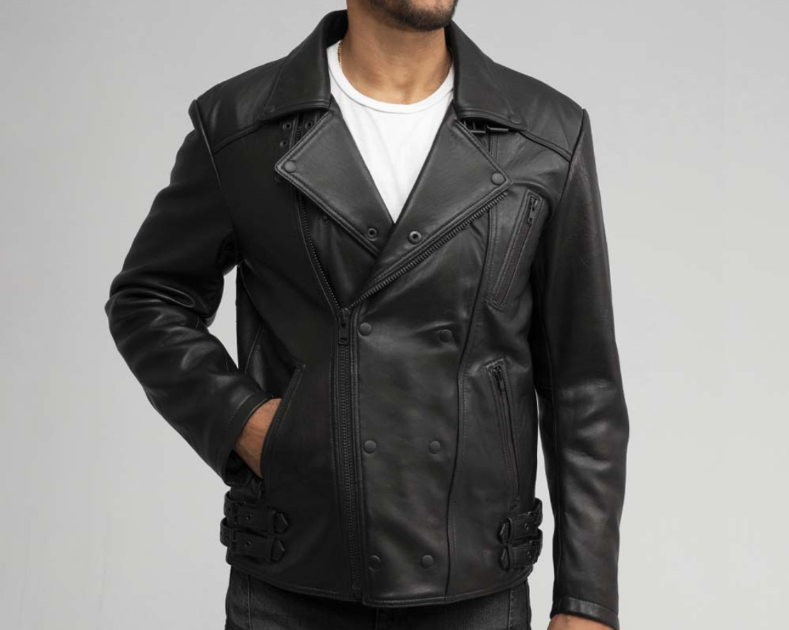 Leather Biker Jacket - Men's Fashion - Lambskin - Domanico - WBM2800NZ-FM