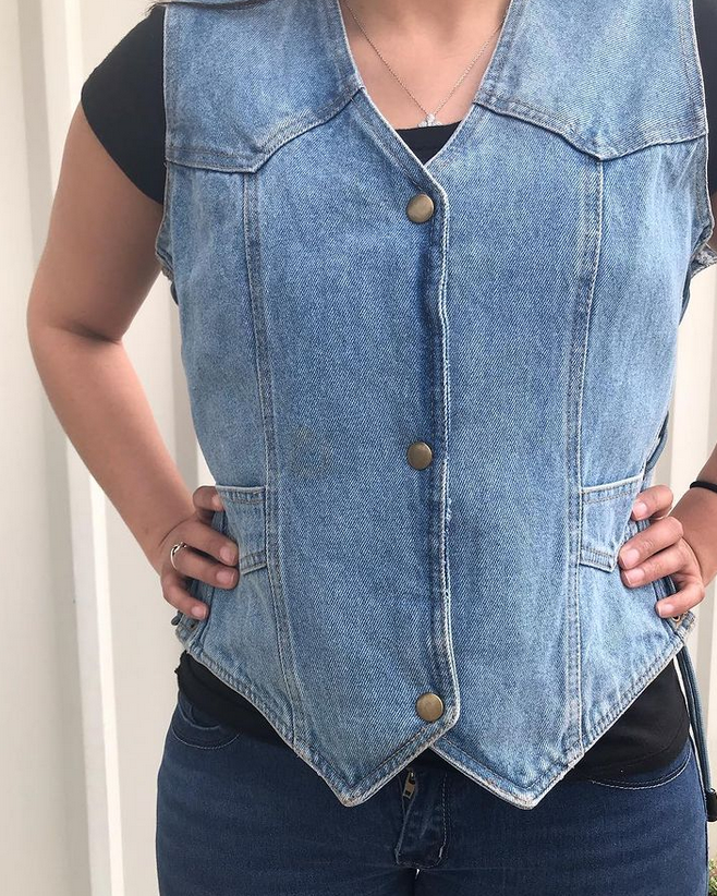 Denim Vest - Women's - Blue - Side Laces - Gun Pockets - AL2980-AL