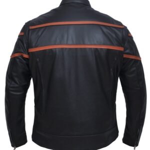 Leather Motorcycle Jacket - Men's - Lightweight - Orange - 6049-16-UN