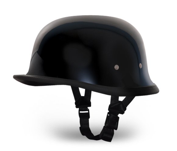 Novelty Motorcycle Helmet - High Gloss Black - German - 1004A-DH Size Chart