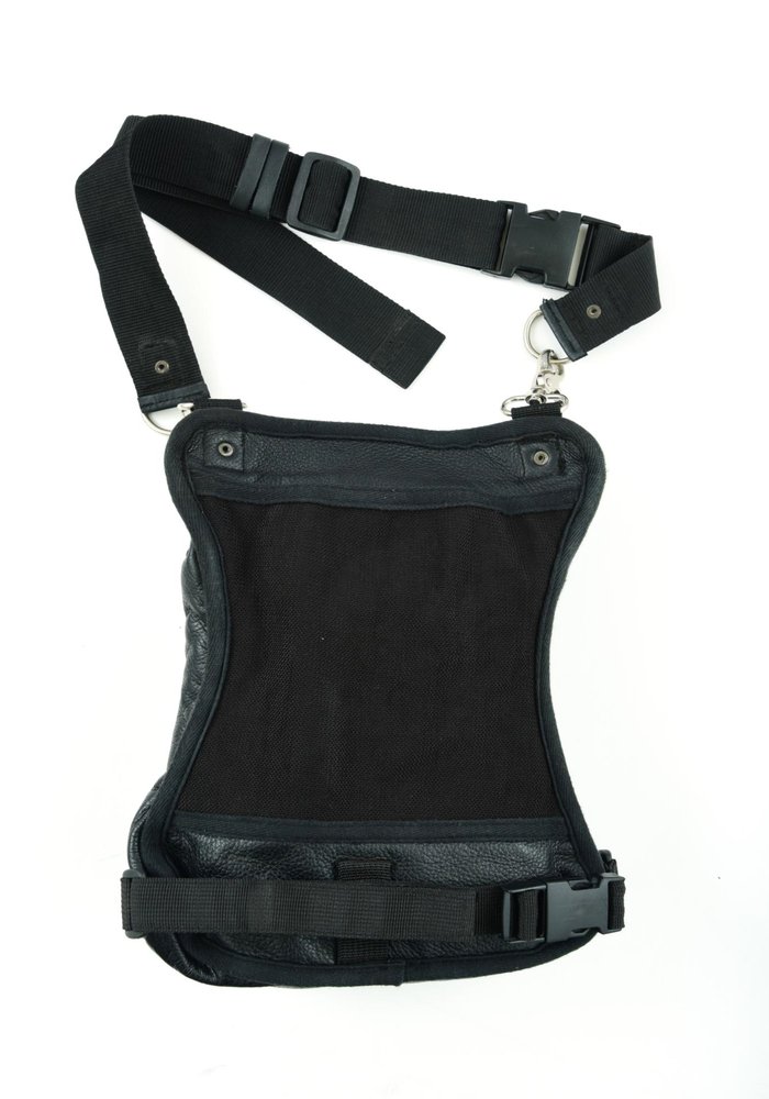 Black Leather Thigh Bag with Gun Holster Pocket - SKU DS5851-DS