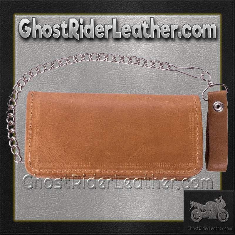 Leather Chain Wallet - Tan - Heavy Duty - Biker - AC51-11TAN-DL
