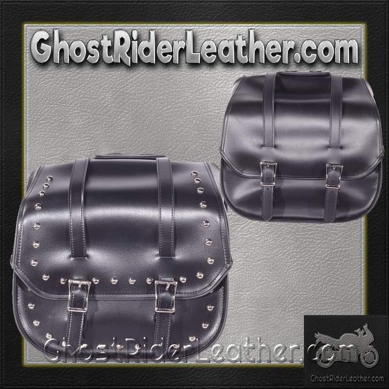 Saddlebags - PVC - Studs - Motorcycle Luggage - SD4080-PV-DL