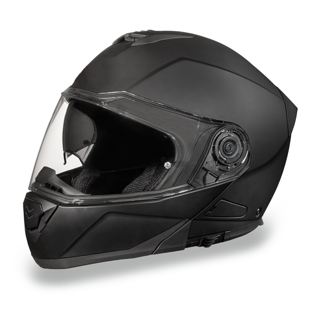 DOT Motorcycle Helmet - Modular - Dull Black - Full Face - MG1-B-DH
