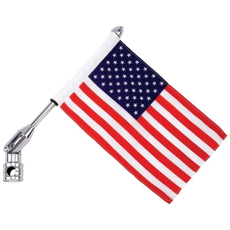 Motorcycle Flag Pole - American Flag - 13" - Accessories - BKFLAGPL-BN