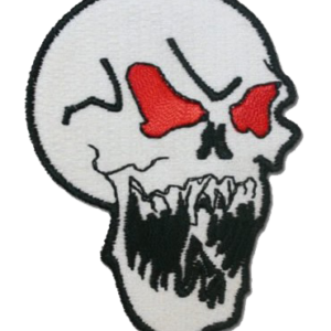 Vest Patches - Skull With Red Eyes and Evil Star Skull - PAT-D597-D598-DL