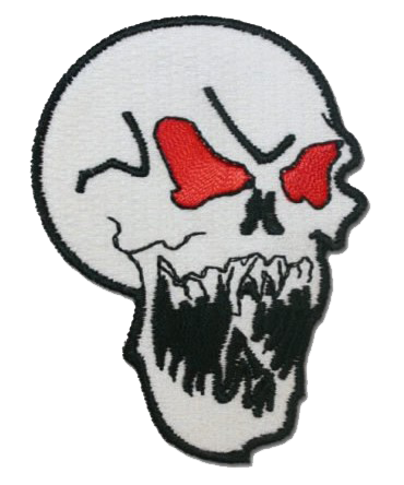 Vest Patches - Skull With Red Eyes and Evil Star Skull - PAT-D597-D598-DL