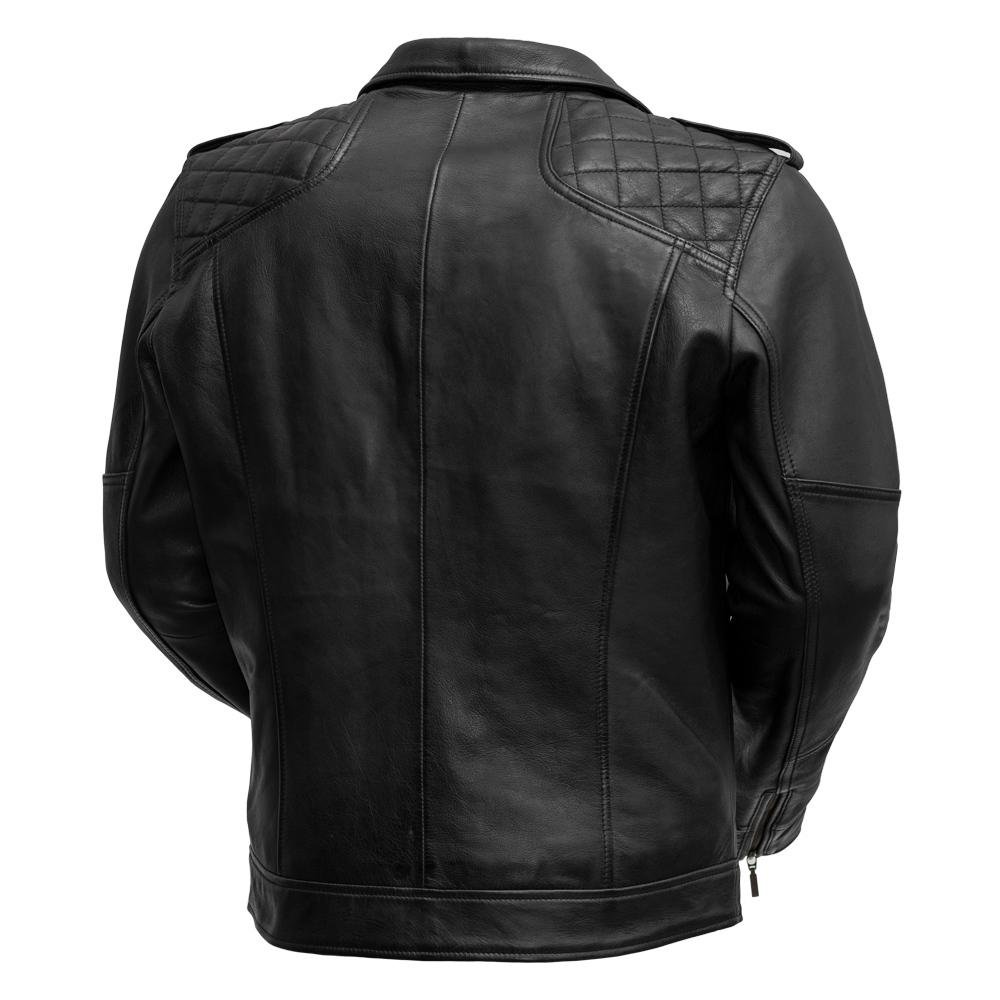 Gavin - Men's Black Leather Motorcycle Jacket  - SKU WBM2812