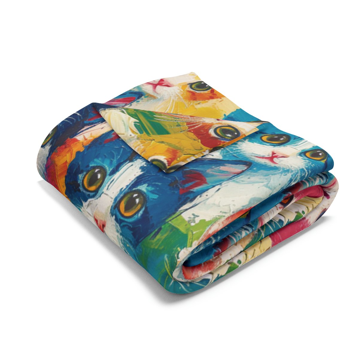 Oil Painting Kittens - 3 Different Sizes - Multi Colors - Arctic Fleece Blanket