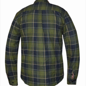 Flannel Motorcycle Shirt - Men's - Up To Size 5XL - Green Black Plaid - TW208-00-UN