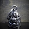 Motorcycle Lady Rider - Pewter - Motorcycle Gremlin Bell - Made In USA - SKU BB46-DS