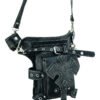 Black Leather Thigh Bag - Gun Holster Pocket - DS5852-DS