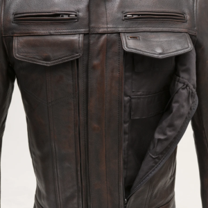 The Raider - Men's Copper Diamond Naked Leather Motorcycle Jacket - Up To Size 5XL - SKU FIM263CVZ-FM