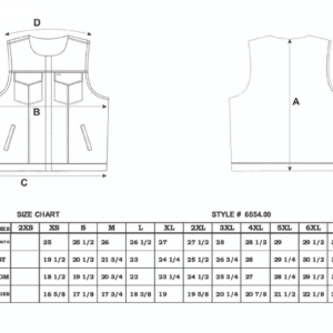 Leather Motorcycle Vest - Men's - Up To 8XL - USA Flag Liner - 6665-USA-UN