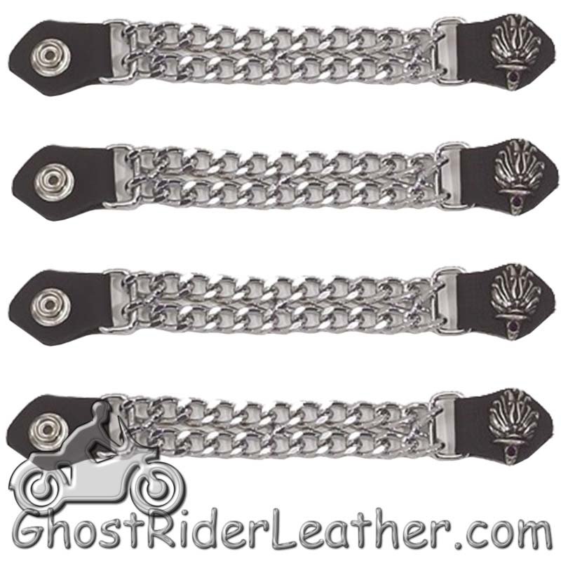Set of Four Liberty Torch Vest Extenders with Chrome Chain - AC1074-DL