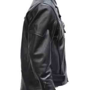 Mens Braided Pistol Pete Premium Leather Motorcycle Jacket - SKU MJ708-DL