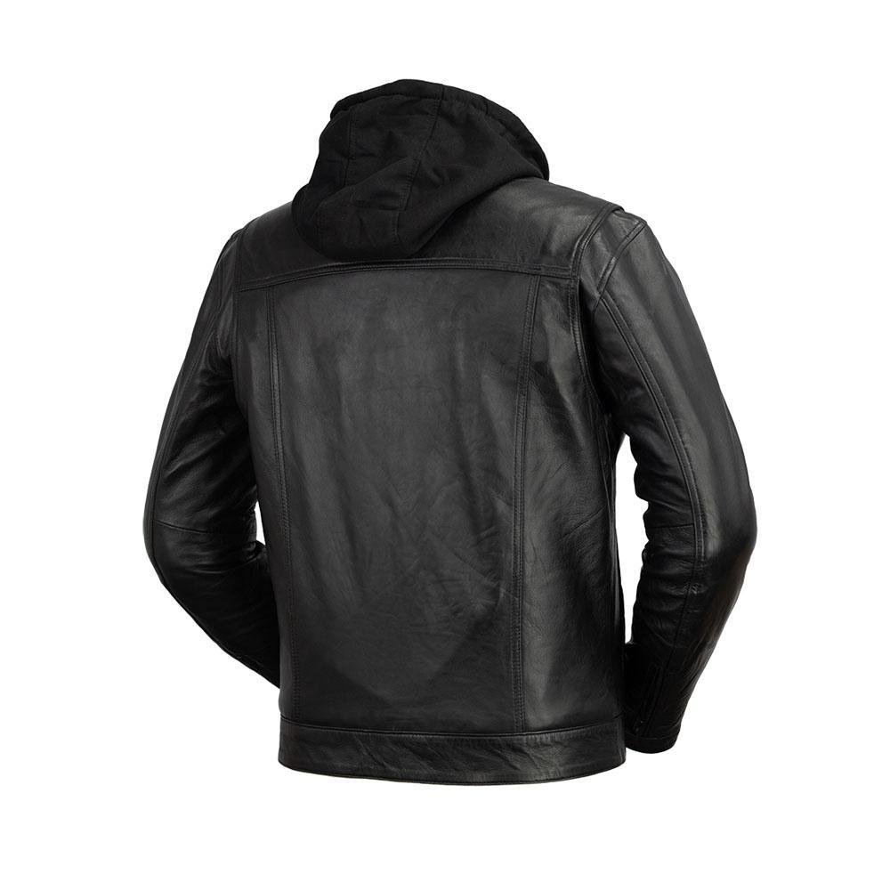 Axel - Mens's Hooded Leather Jean Style Jacket - SKU WBM2760-FM