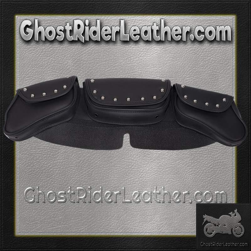 Motorcycle Windshield Bag Set - Studs - 3 Compartments - WS23-DL