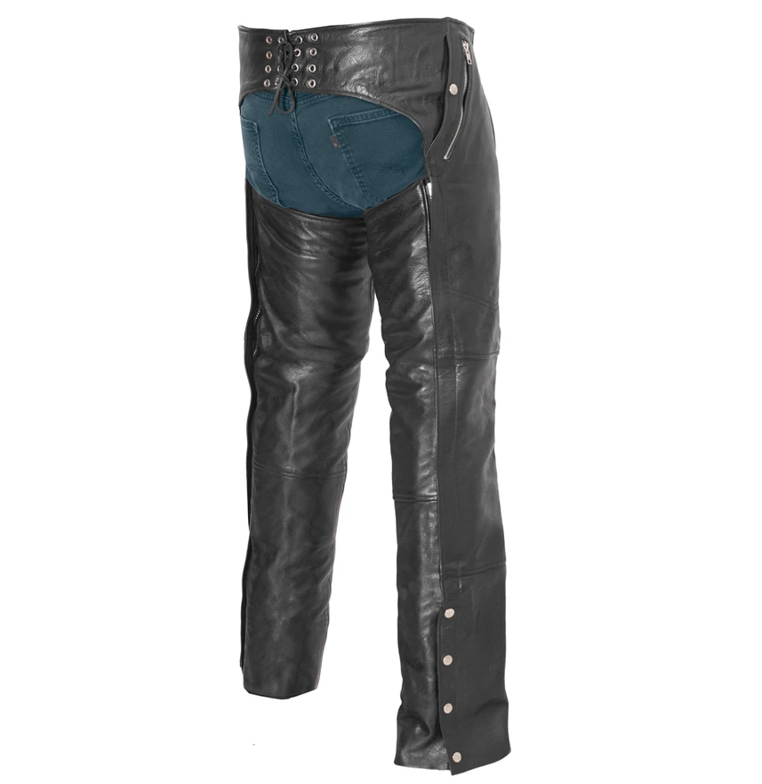 Leather Motorcycle Chaps - Unisex - Gator Skin Snapout Liner - FIM842CDG-FM