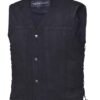 Men's Black Denim Vest With Side Laces - SKU DM2611-BK-UN