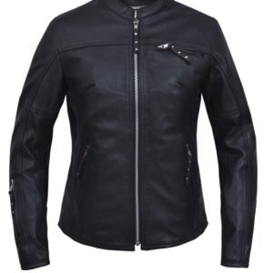 UNIK Ladies Premium Lambskin Leather Racer Jacket With Reinforcement - 6843-00-UN