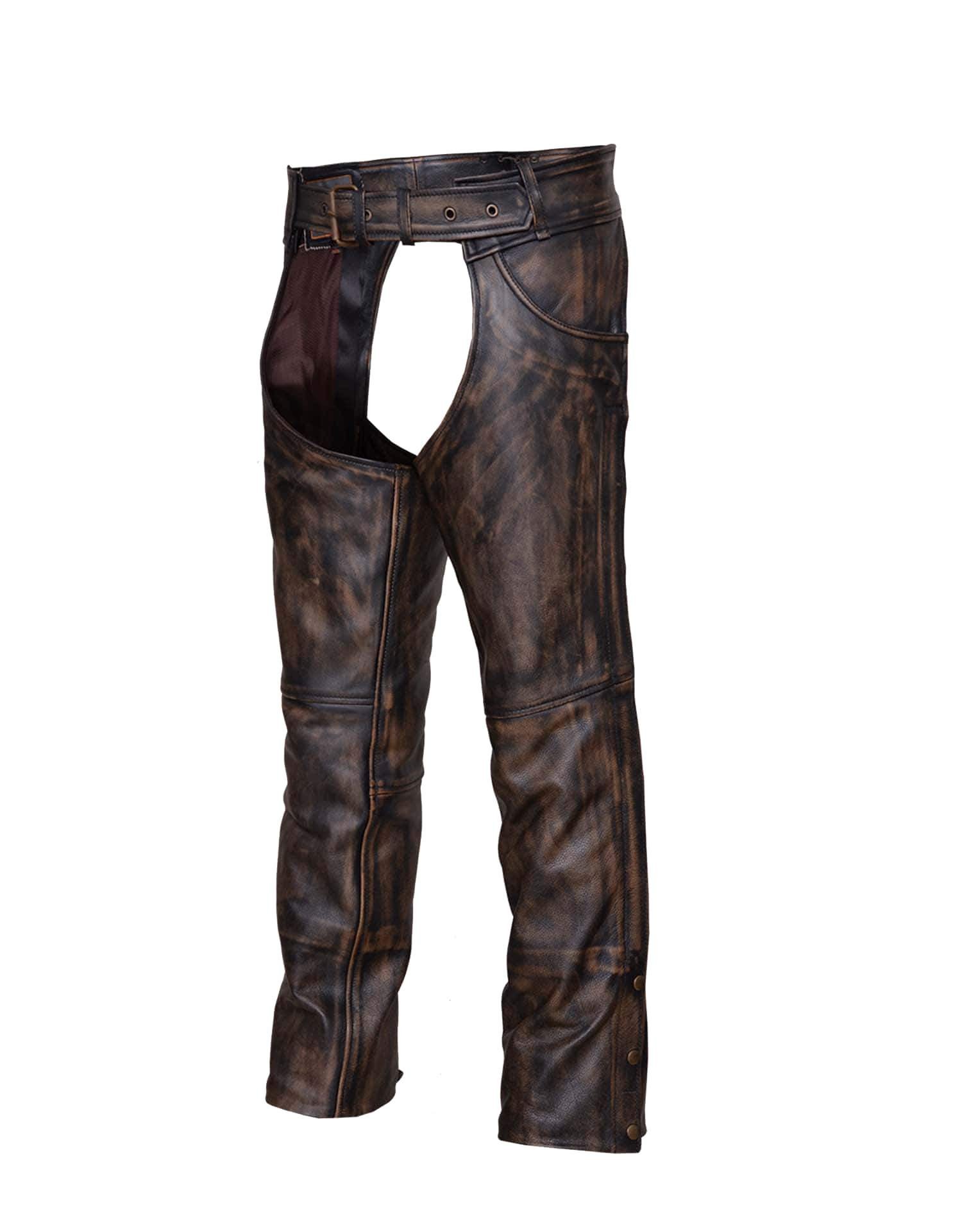 Leather Chaps - Unisex - Nevada Brown - Motorcycle - 720-ABR-UN.