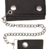 4 inch Black Leather Biker Chain Wallet - Tri-fold - SKU AL3200-AL