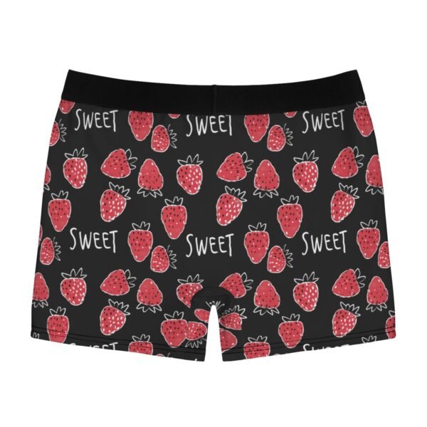 Doodle Strawberries - Sweet Red White on Black - Men's Boxer Briefs (AOP)