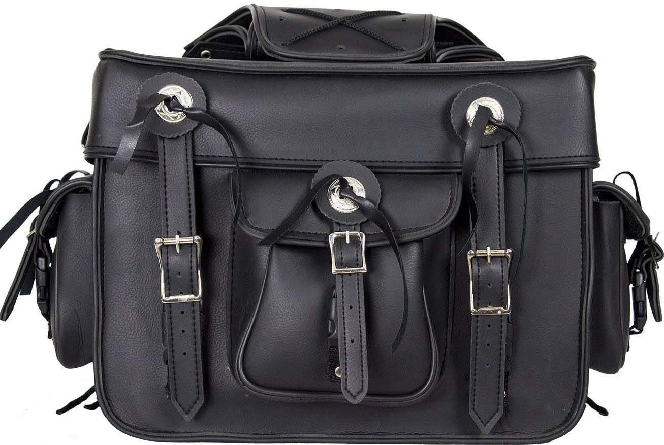 Saddlebags - PVC - Conchos - Concealed Carry - Motorcycle Luggage - SD2011-NS-PV-DL