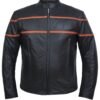 Leather Motorcycle Jacket - Men's - Lightweight - Orange - 6049-16-UN