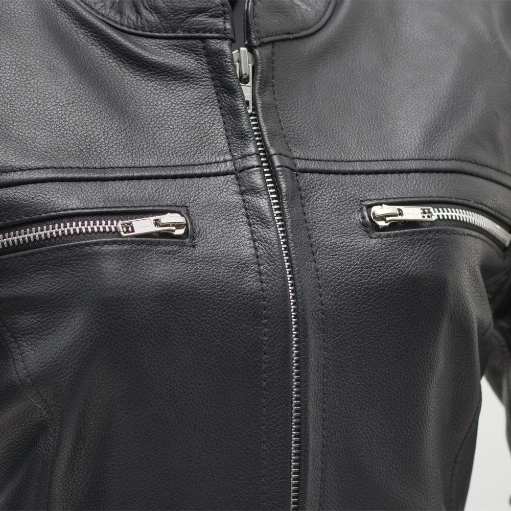 Roxy - Lightweight Cafe Racer Style Leather Jacket For Women - SKU FIL116CSLZ-FM