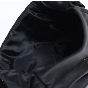 Black Leather Handbag - Black Rose - Fringe - Small Purse - AC2008-LEATHER-DL