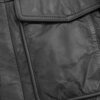 Leather Coat - Men's - Black - Fashion Leather Jacket - Map Lining - Bomber - WBM219BP-MAP-BLK-FM