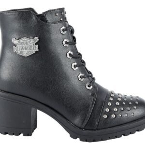Motorcycle Boots - Women's - Chunky Heels - Biker Boots - MR-BTL7002-DL