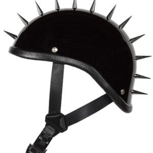Novelty Motorcycle Helmet - Gloss or Flat Black - Spiked Gladiator - H403-H503-02-DL