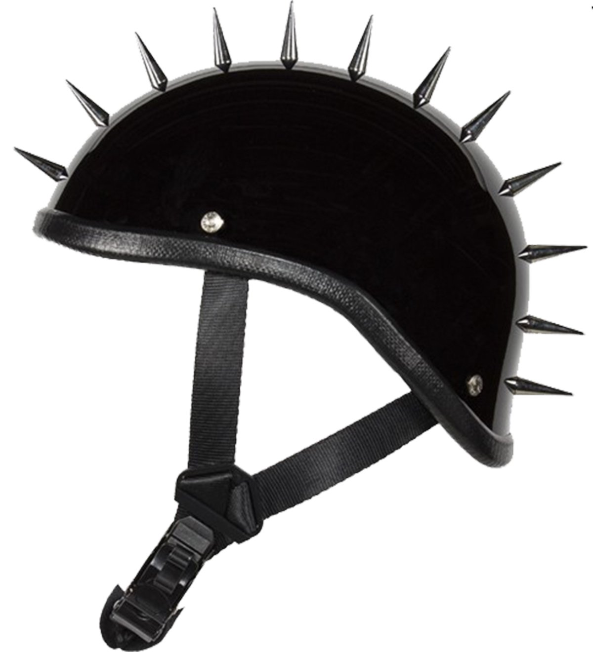 Novelty Motorcycle Helmet - Gloss or Flat Black - Spiked Gladiator - H403-H503-02-DL