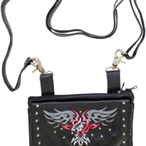 Leather Belt Bag - Red - Eagle Design - Handbag - BAG35-EBL3-RED-DL