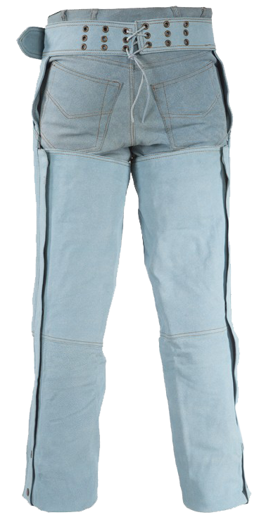 Blue Leather Chaps with a Denim Look - SKU C332-15-DL