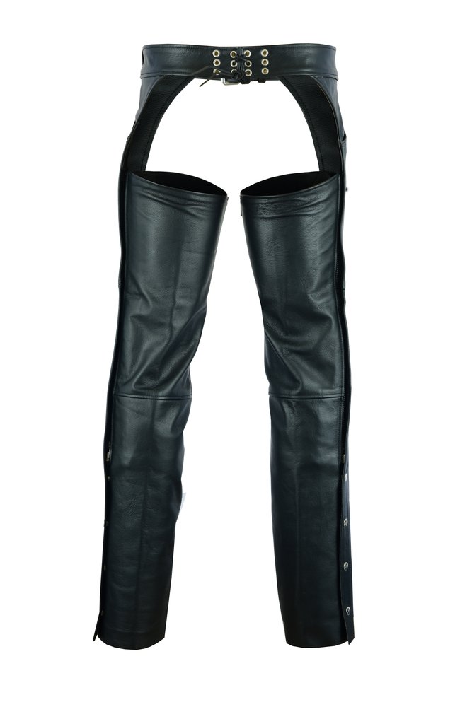 Leather Chaps - Men's - Motorcycle - Unisex - 2 Jean Style Pockets - Up To 5XL - DS-402-DS