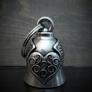 Heart Wing - Pewter - Motorcycle Spirit Bell - Made In USA - SKU BB85-DS